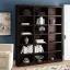 Espresso 84" Tall Adjustable Wood Triple Wide Bookcase