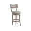 Bianco Traditional Swivel Bar Stool in Bleached Mahogany and Linen