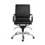 Ergonomic Swivel Office Chair with Black Leather and Chromed Steel Base