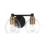 Sand Coal and Natural Brushed Brass 2-Light Bath Bar with Clear Glass