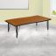 Wave Collaborative Adjustable Oak Laminate Activity Table 48"x28"