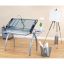Futura Silver Glass Top Craft Station with Adjustable Shelf and Drawer