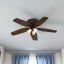 Hunter Low Profile 52" Bronze Ceiling Fan with LED Light and Remote Control