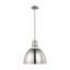 Elegant Brushed Nickel 15" Bowl Pendant with LED Compatibility