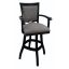 Elegant Mojave Gray Solid Wood Swivel Extra Tall Bar Stool