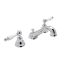 Elegant Polished Nickel Widespread Bathroom Faucet with Porcelain Handles