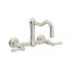 Classic Polished Nickel Wall-Mounted Kitchen Faucet 7" Height