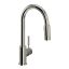 Sleek 15" Polished Nickel Modern Bar Prep Faucet with Pull-Out Spray