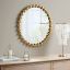 36" Round Gold Beaded Metal Wall Mirror