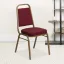 Burgundy Patterned Fabric Banquet Chair with Gold Frame