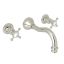 Polished Nickel Wall Mounted Widespread Brass Faucet