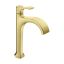 Art Deco Inspired Brushed Gold Single-Hole Bathroom Faucet