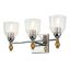 Polished Chrome and Gold 3-Light Vanity Sconce with Clear Dome Shade
