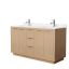 Maroni 60'' Light Straw Double Freestanding Vanity with Carrara Marble Top