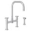 Holborn Polished Nickel 16" Modern Bridge Kitchen Faucet with Side Spray