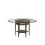 Royal Kahala 54" Transitional Round Black/Brown Mahogany Dining Table with Glass Top