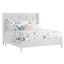Elegant California King Transitional White Tufted Upholstered Bed