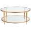 Claret Gold Leaf 42" Round Glass Cocktail Table