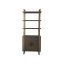 Transitional Warm Brown Wood and Metal Bookcase with Adjustable Shelves