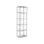 Tall Silver Iron Etagere with Glass Shelves