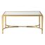 Transitional Gold Leaf Rectangular Cocktail Table with Glass Top
