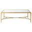 Transitional Gold Leaf Sangiovese Rectangular Glass Cocktail Table