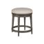 Antico Warm Brown Swivel Backless Counter Stool in Cotton-Linen Blend