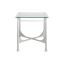 Sophisticated Bruno 25" Silver Metal and Glass Square End Table