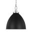 Midnight Black and Polished Nickel Indoor/Outdoor Dome Pendant