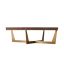 Calais Hazelnut Wood Rectangular Coffee Table with Brass Inlay