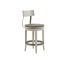 Transitional Cream Swivel Counter Stool with Metal Back Support