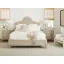 Seadrift Transitional Beige Upholstered California King Bed with Bun Feet