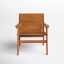 Culkin Modern Brown Leather Sling Armchair with Mahogany Frame