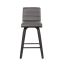 Hiram Black and Gray Solid Wood Swivel Bar Stool