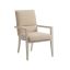 Carmel Linen-Feel Beige Upholstered Wood Arm Chair 24.25"