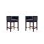 Kingsley 34" Black Faux Leather and Dark Walnut Wood Counter Stool (Set of 2)