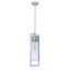 Perimeter Satin Aluminum 1-Light Outdoor Pendant with Clear Seeded Glass