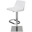 White Leather Adjustable Swivel Counter Stool with Silver Base