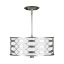 Allegretto Silver Leaf 3-Light Drum Pendant with White Fabric Shade