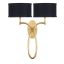 Allegretto 21" Black and Gold Leaf Dimmable Sconce