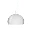 Matte White LED Sphere Pendant Light with Transparent Finish