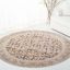 Elegant Gray Synthetic 79" Round Oriental Area Rug