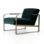 Modern Minimalist Black and Cream Leather Accent Chair with Metal Frame