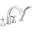 Modern Contemporary Chrome Widespread Deck Mounted Faucet with Handshower