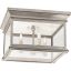 Elegant Polished Nickel 3-Light Flush Mount with Glass Panels