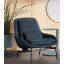 Edwards Navy Leather and Manufactured Wood Field Lounge Chair