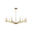 Satin Brass Modern 9-Light Chandelier with Incandescent Elegance