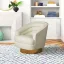 Cream Velvet Swivel Accent Chair with Gold Base