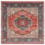 Chloe Medallion Square Rug 79" Synthetic Red/Navy