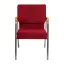 Elegant Burgundy Fabric 21" Stackable Church Chair with Silver Vein Frame